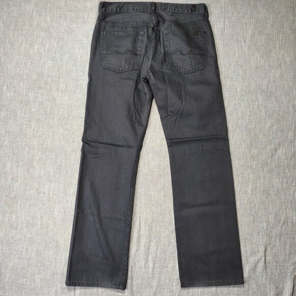 7 For All Mankind Jeans Men's Size 32x32 Dark Gray Wash Standard Straight Fit - Picture 2 of 11